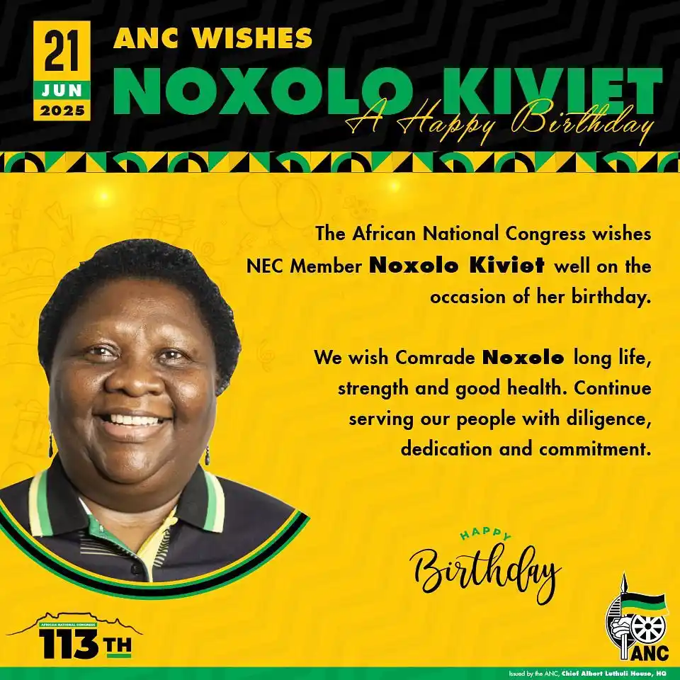 Image from African National Congress: The African National Congress wishes NEC Member Noxolo Kiviet well on ...