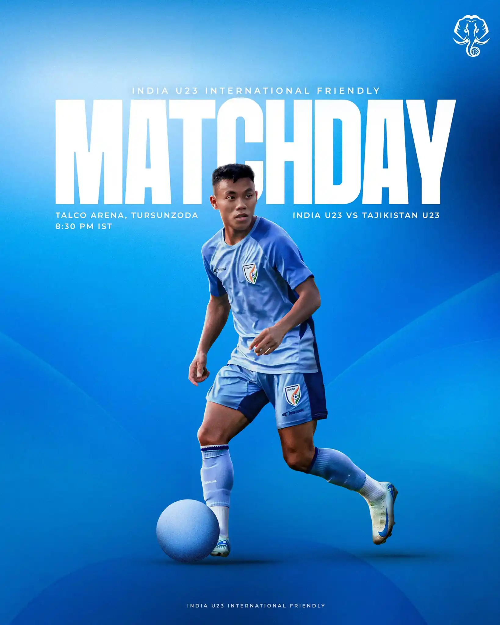 Image from KERALA BLASTERS FC OFFICIAL: 🇹🇯🆚🇮🇳  The Indian U23 team is taking on the hosts Tajikistan in a...