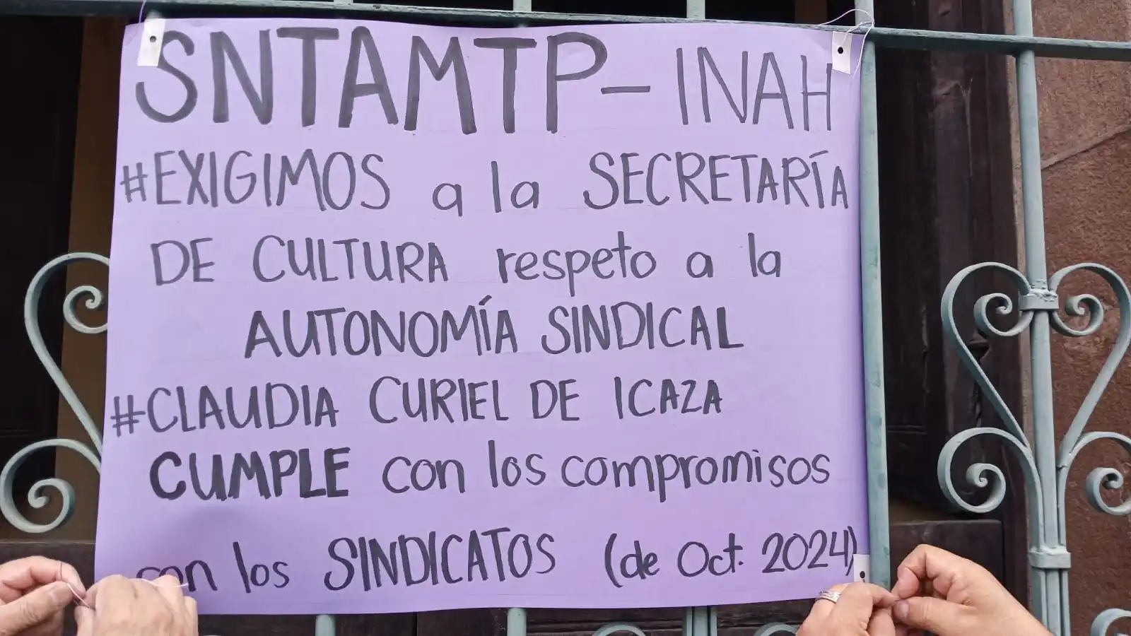 Image from PotosíNoticias: Trabajadores del INAH exigen respeto a sus condiciones generales de tr...