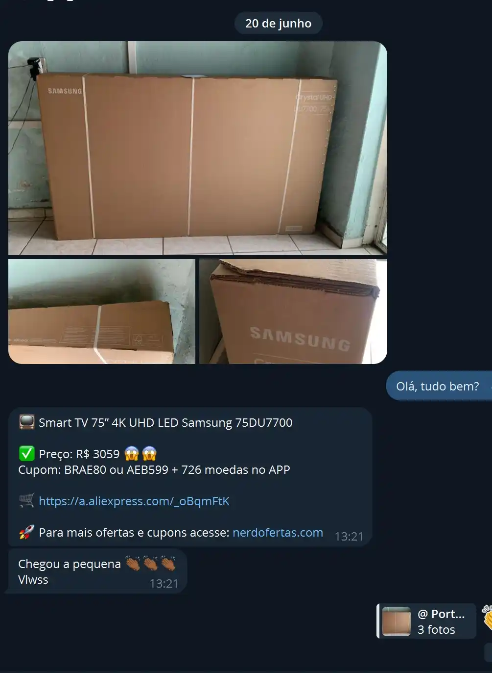Image from Nerd Ofertas e Cupons: TV de 75" Samsung  por 3 mil tá chegando também para os nossos inscrit...