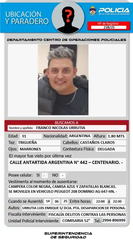 Image from POLICรA DEL NEUQUรN OFICIAL โ
: ๐ต๐๐๐๐๐๐๐๐ฬ๐ ๐ ๐๐๐๐๐๐๐๐๐ต Nombre y apellido: FRANCO ...