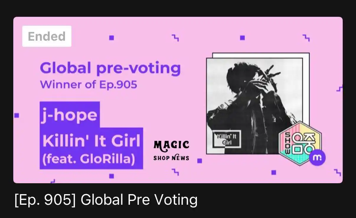 Image from Magic Shop News ⟭⟬⁷ 🪄💜 BTS: *💫 VENCEMOS A PRÉ VOTAÇÃO NO SHOW MUSIC CORE!* O MV do KIG tem class...