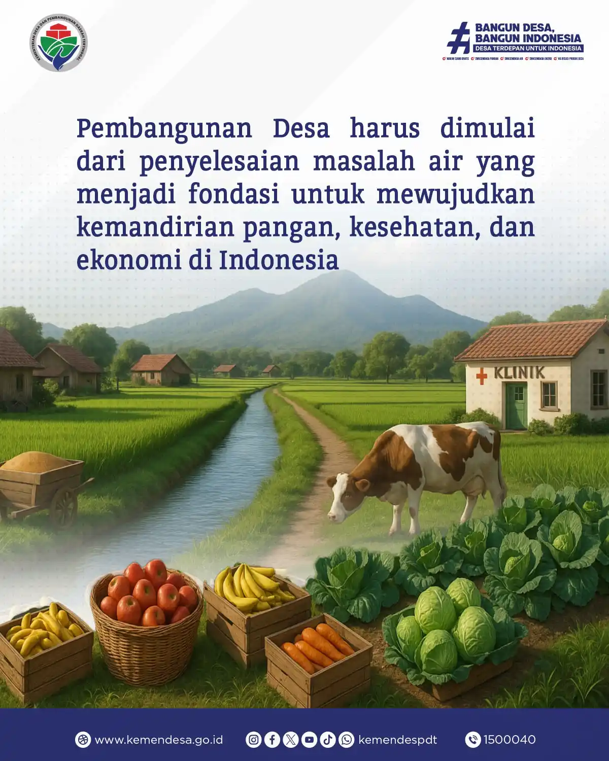 Image from KEMENDES PDT: Air adalah sumber kehidupan. Mendukung terpenuhinya kebutuhan air, mel...