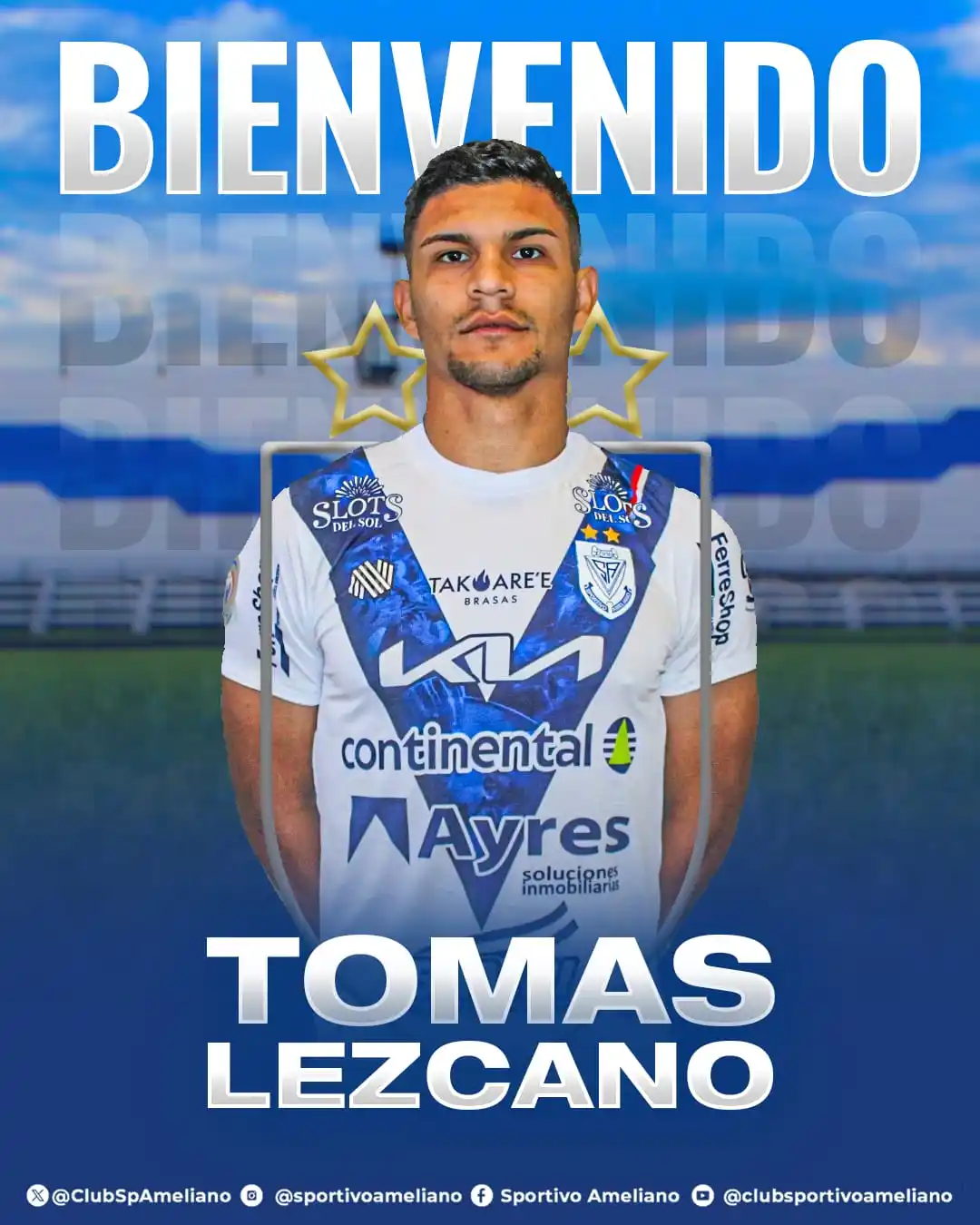 Image from Club Sportivo Ameliano: 🗣️ Anunciamos la incorporación del Lateral TOMAS LEZCANO a la V azula...