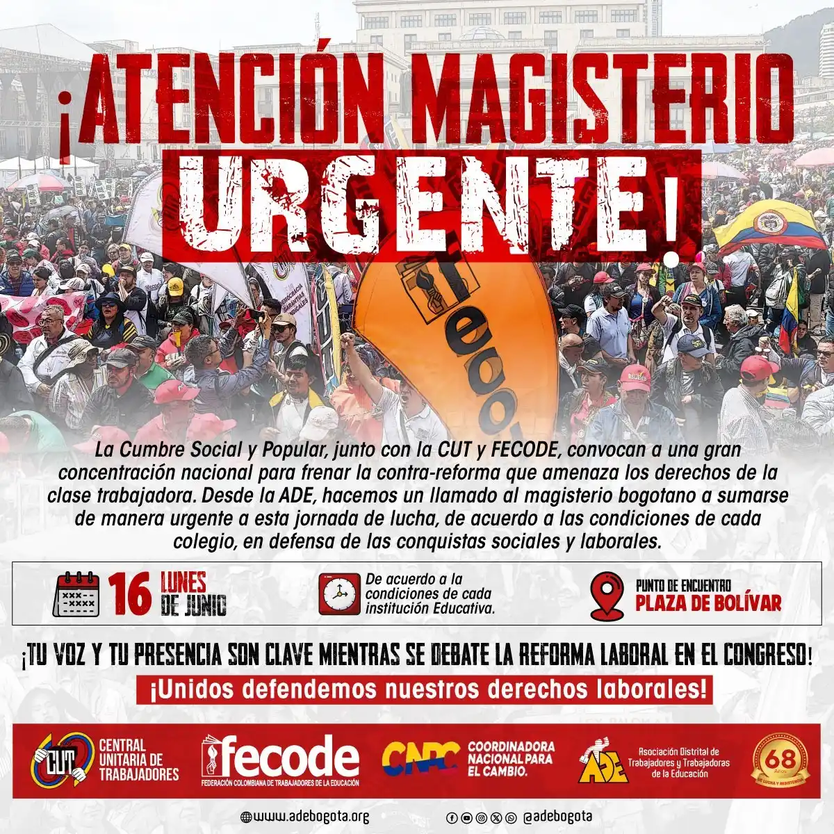Image from ADE Bogotá: ¡📢 𝐀𝐓𝐄𝐍𝐂𝐈Ó𝐍 𝐌𝐀𝐆𝐈𝐒𝐓𝐄𝐑𝐈𝐎 𝐃𝐈𝐒𝐓𝐑𝐈𝐓𝐀𝐋!  Este lun...