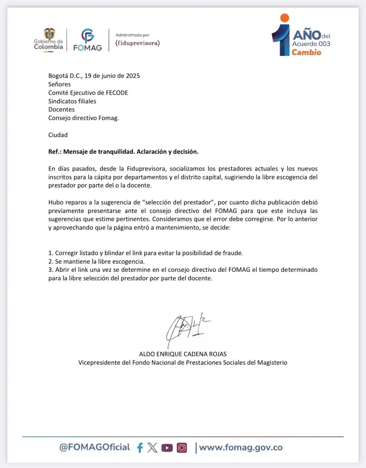 Image from ADE Bogotá: 📌 ¡𝗔𝘁𝗲𝗻𝗰𝗶ó𝗻 𝗺𝗮𝗴𝗶𝘀𝘁𝗲𝗿𝗶𝗼!  La Fiduprevisora aclara y g...