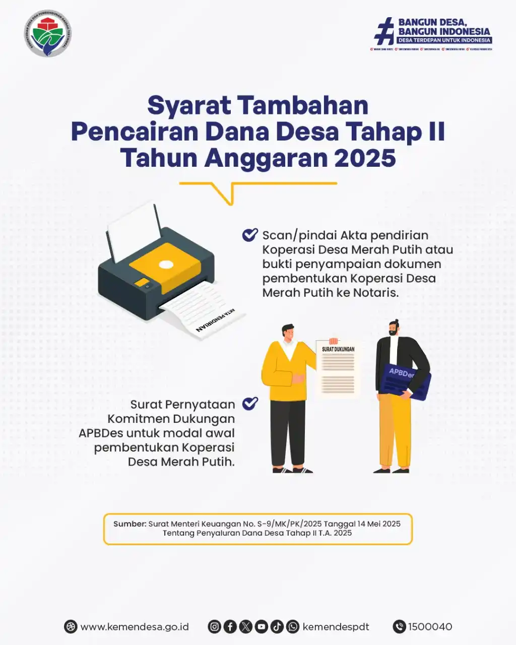 Image from KEMENDES PDT: Berdasarkan Surat Menteri Keuangan Nomor S-9/MK/PK/2025 tanggal 14 Mei...
