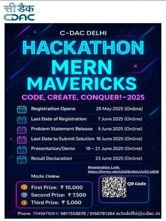 Image from Dronacharya Group of Institutions, Greater Noida: C-DAC Hackathon MERN MAVERICKS Last Date to Apply: 7th June 2025 https...