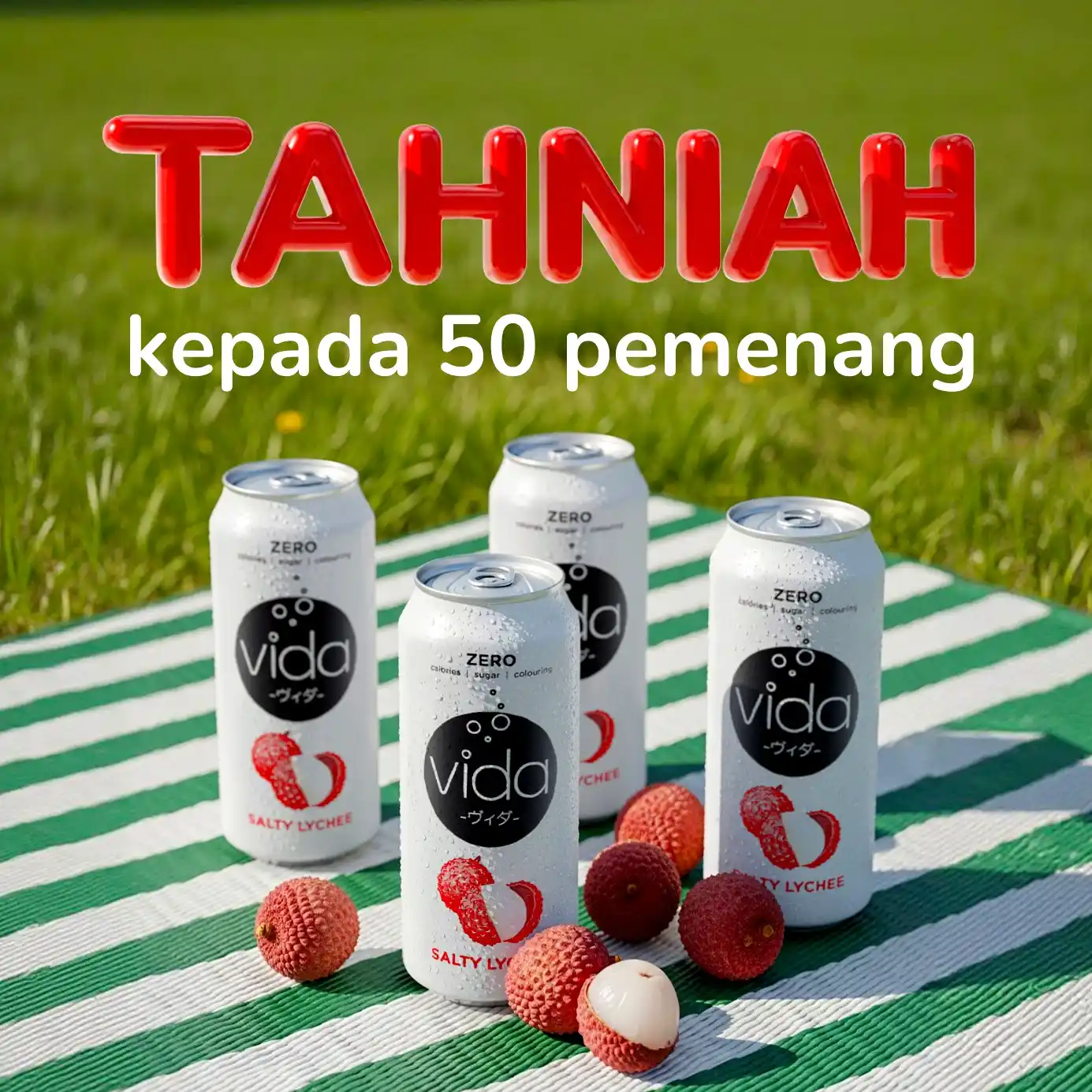 Image from Freebizz MY: Calling 50 orang pemenang giveaway VIDA ZERO SALTY LYCHEE📞 Jangan lu...