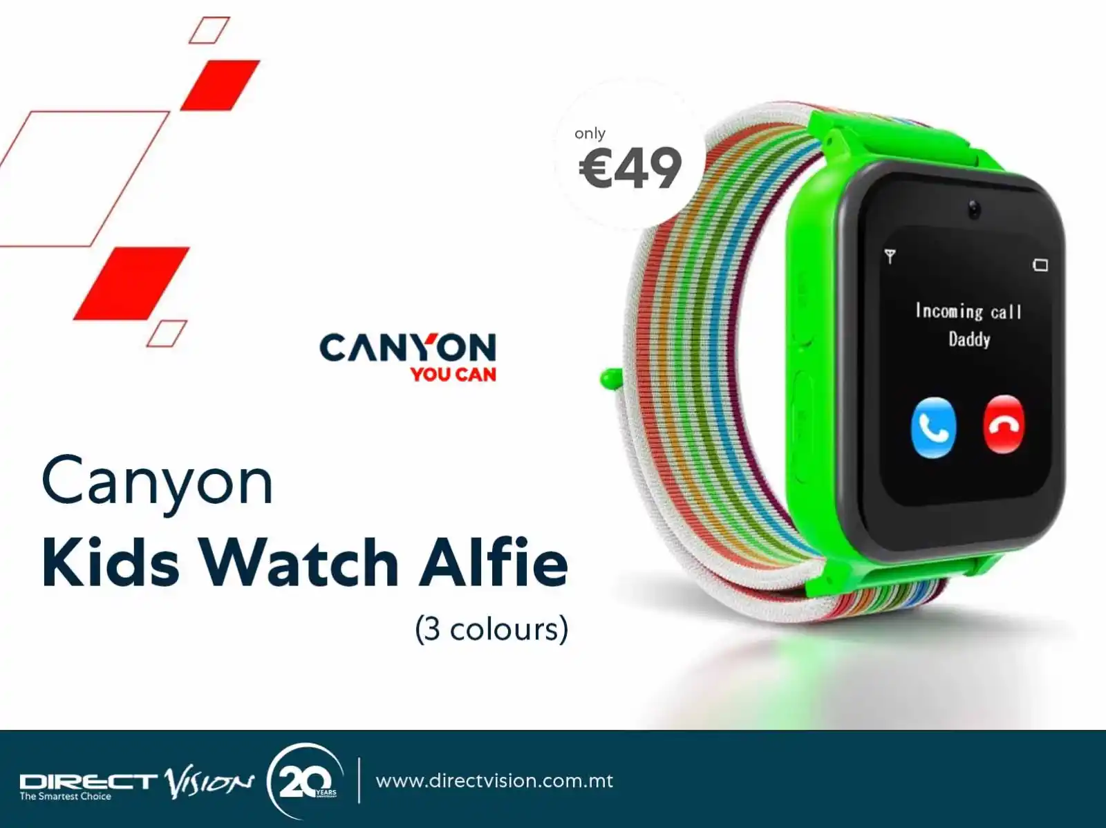 Image from Direct Vision Malta: Canyon Kids watch Alfie - only €49 from Direct Vision! With a big and...