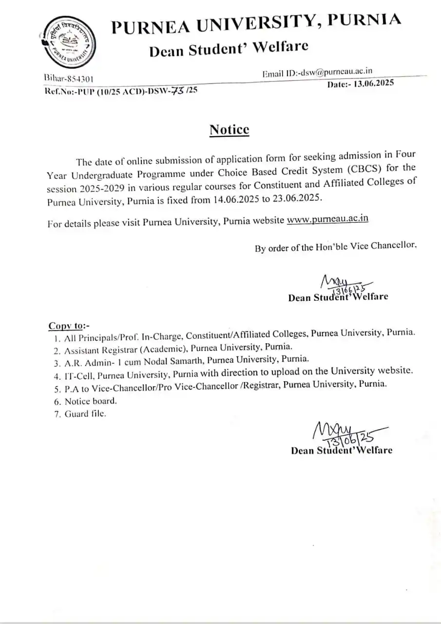 Image from Purnea University Purnea: 🔰 *Click to Read the Full information* 👇👇 https://rahulonlineservic...