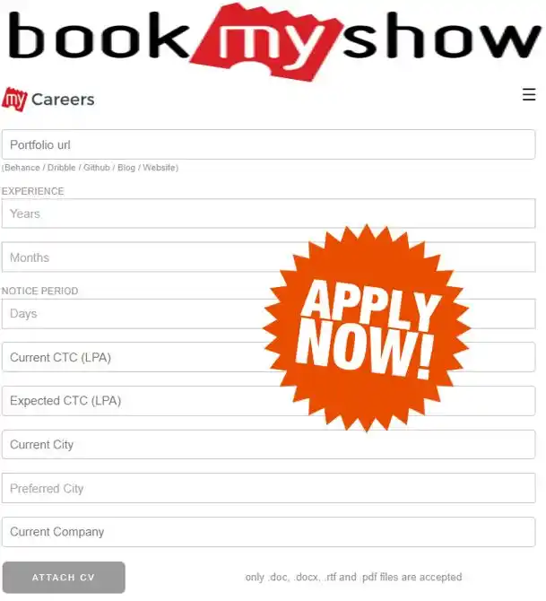 Image from Freshers Jobs Updates: *Company Name:* BookMyShow *Job Role:* Trainee *Experience:* Fresher ...