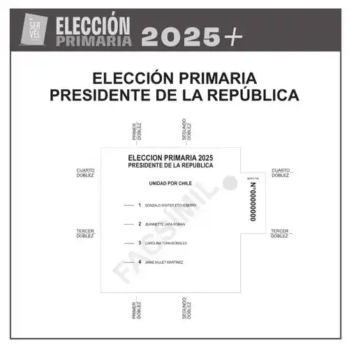Image from Chillan OnLine: Conozca el facsímil de la cédula electoral única para las Primarias de...