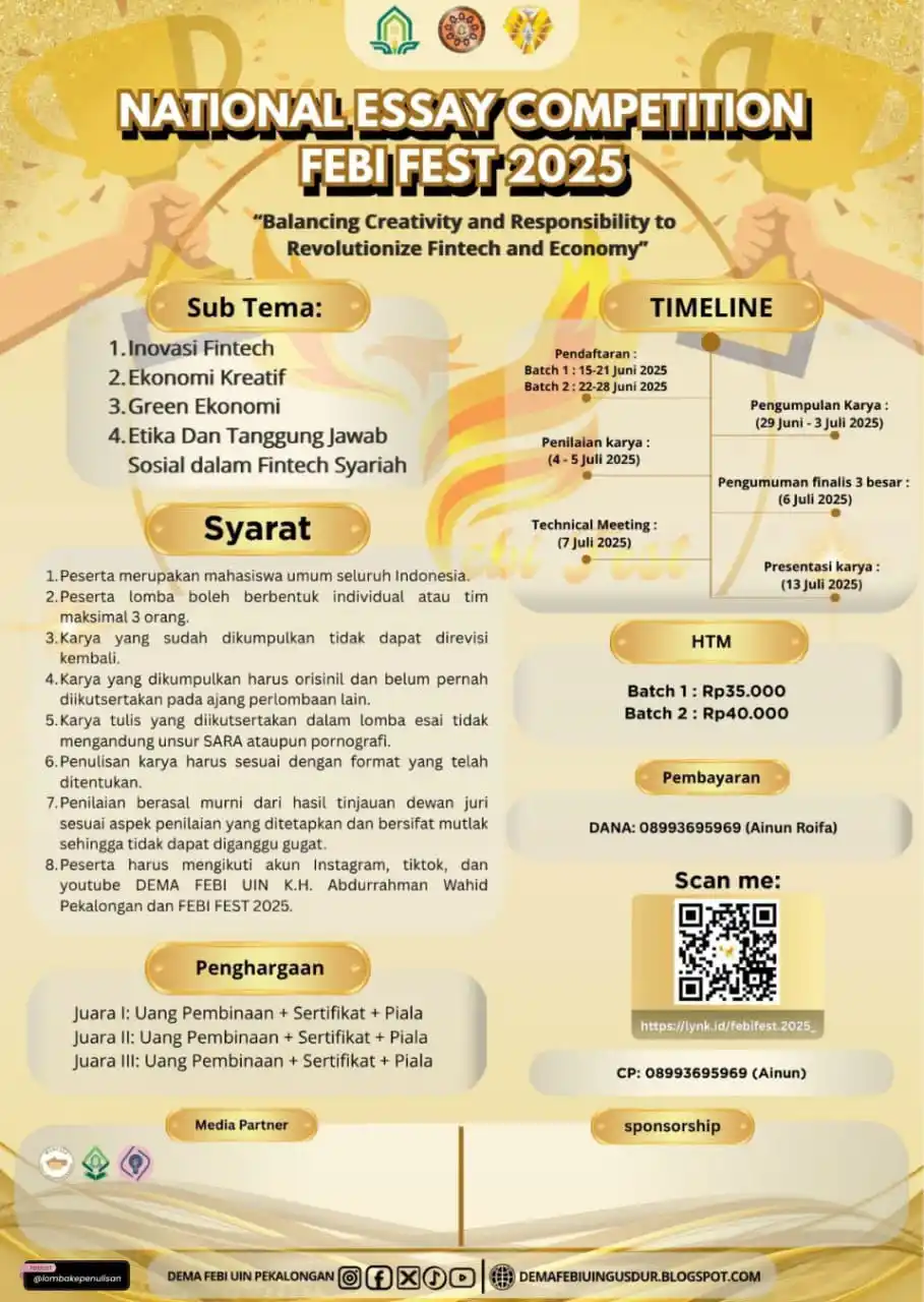Image from Info Lomba: [DEWAN EKSEKUTIF MAHASISWA FAKULTAS EKONOMI DAN BISNIS ISLAM 2025]  Pr...