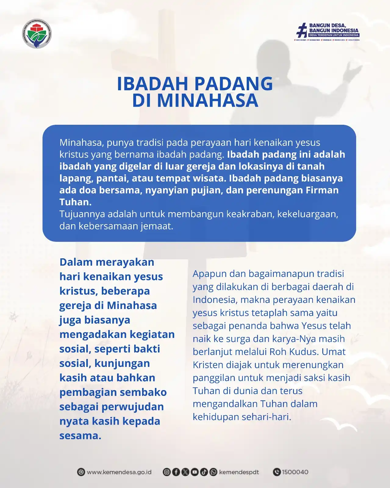 Image from KEMENDES PDT: Di Minahasa, peringatan Kenaikan Yesus Kristus diisi dengan ibadah pad...