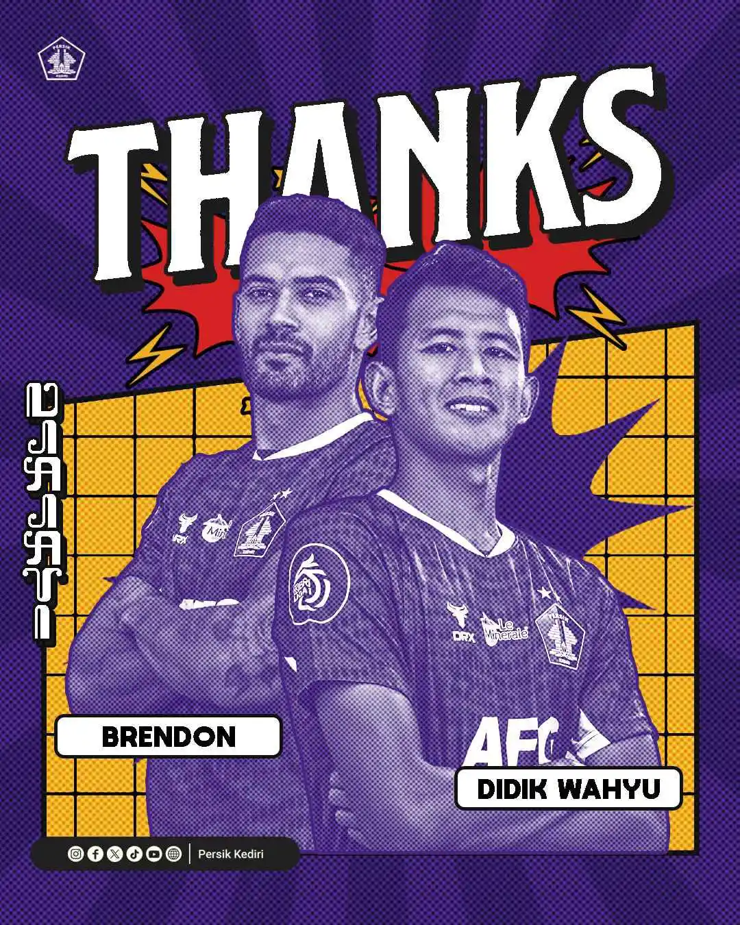 Image from Persik Kediri: Didik Wahyu dan Brendon Lucas resmi berpisah dengan Persik Kediri. Ter...