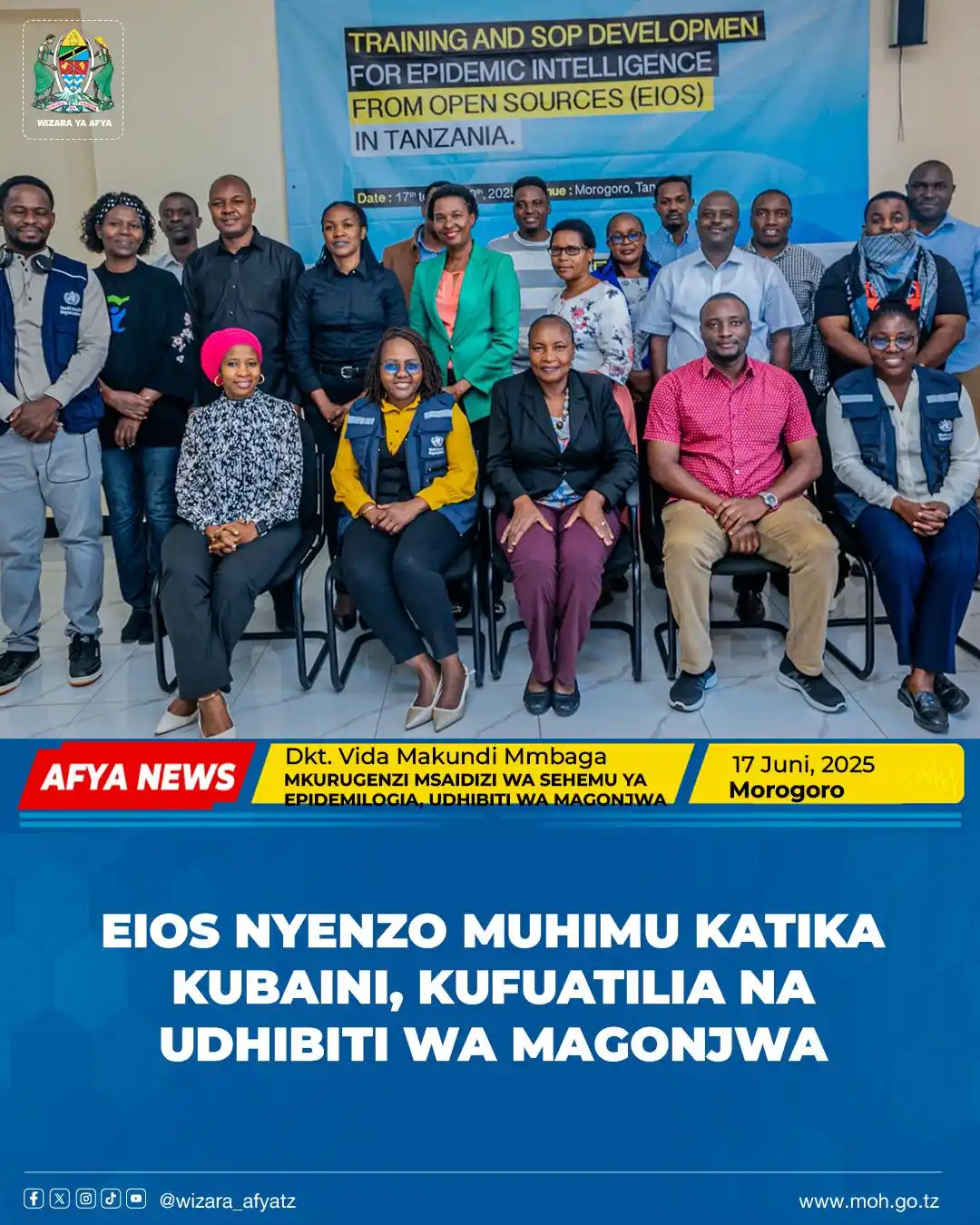 Image from Wizara ya Afya Tanzania: EIOS NYENZO MUHIMU KATIKA KUBAINI , KUFUATILIA NA UDHIBITI WA MAGONJWA...