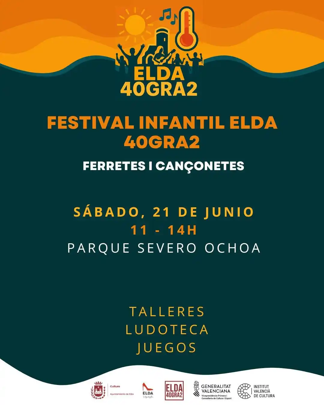 Image from Ayuntamiento de Elda : 🌞🌡️ El parque Severo Ochoa acoge este sábado el Festival Infantil 40...