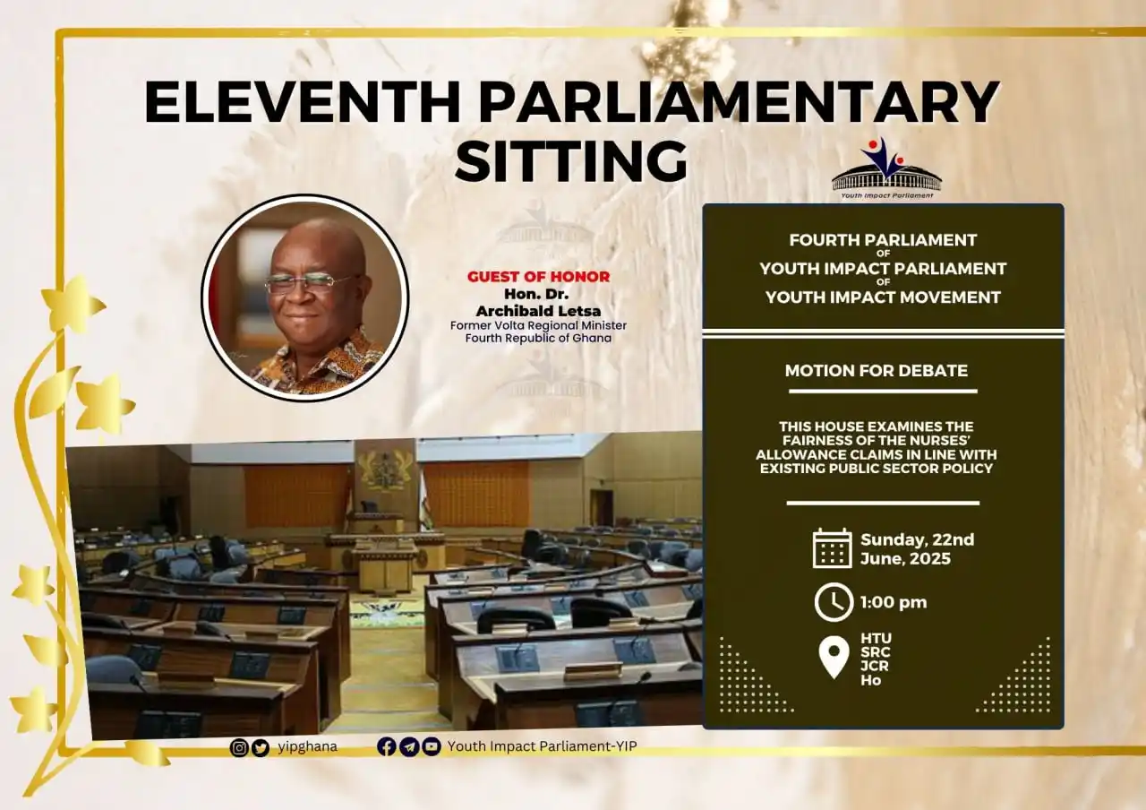 Image from Youth Impact Parliament - YIP: 📣 ELEVENTH PARLIAMENTARY SITTING OF THE FOURTH PARLIAMENT OF YIP 🇬🇭...