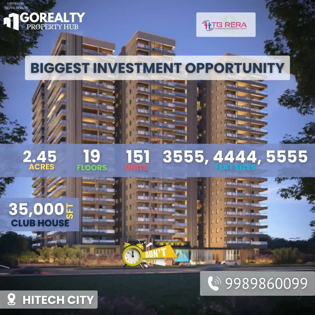 Image from GoRealty Property Hub Hyderabad | Leading Investment Destination!: *🏙️ EXCLUSIVE – BIGGEST INVESTMENT OPPORTUNITY @ HITEC CITY!* High-E...