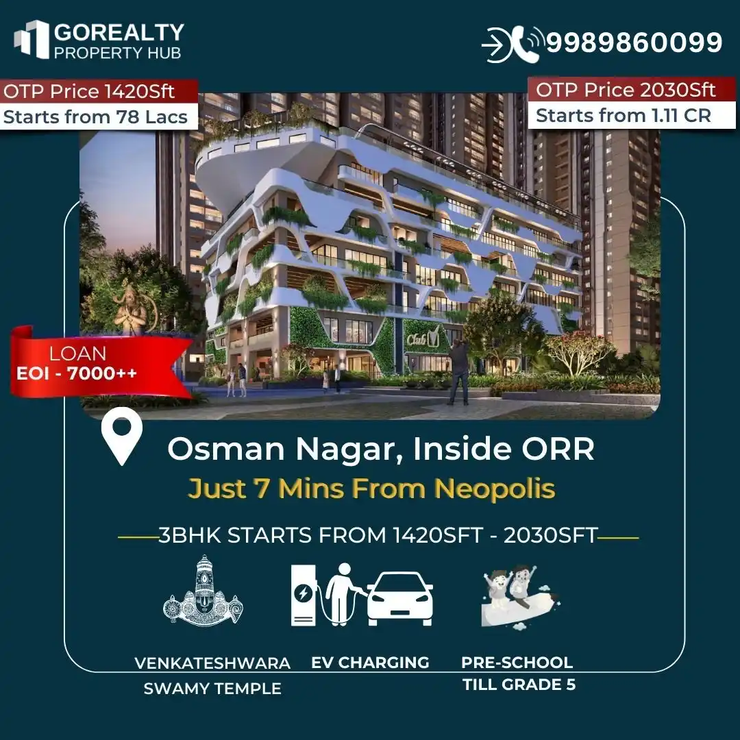 Image from GoRealty Property Hub Hyderabad | Leading Investment Destination!: 👑 Experience *Nature Conscious Luxury Living* at *Osman Nagar / Tella...