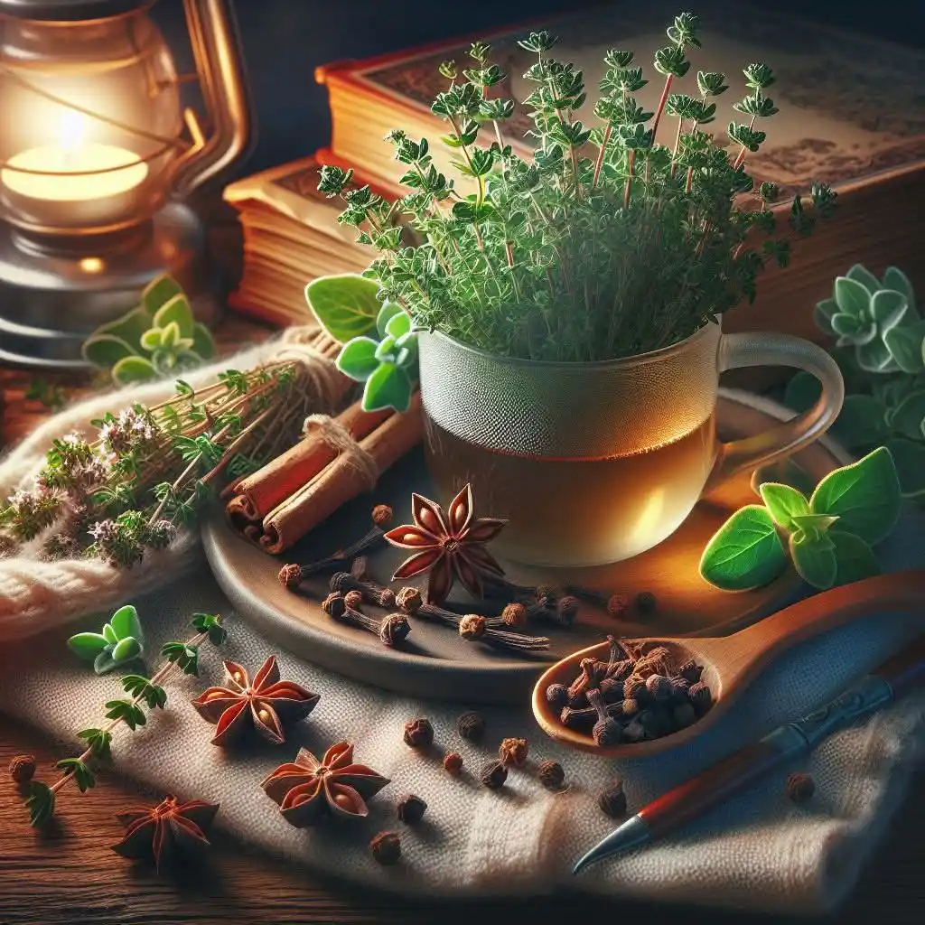 Image from معلومات طبية صحيه تطوير الذات💡اقتباسات.عبارات.معلومات،نصائح،قصص،قرآن.رسائل.نكت.إذاعة.طبخ.دينيه: 🌿✨ **فوائد الزعتر البري مع القرنفل لتحسين الصحة وعلاج الزكام عند تحلي...