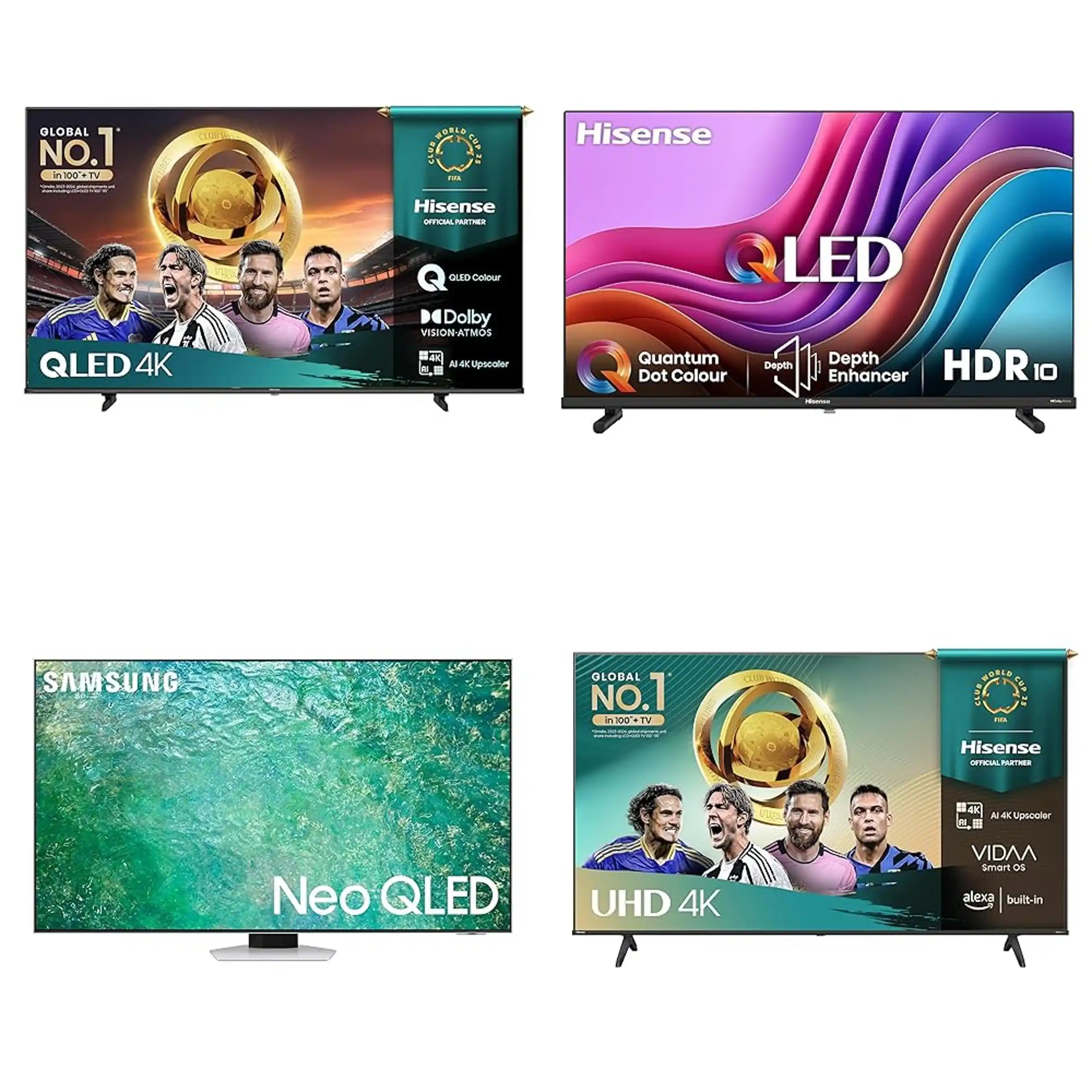 Image from Nel mondo delle offerte: 👀 Hisense TV 55" QLED 4K 2025 55E78Q, Smart TV VIDAA U8 💶 *A 399,90€...