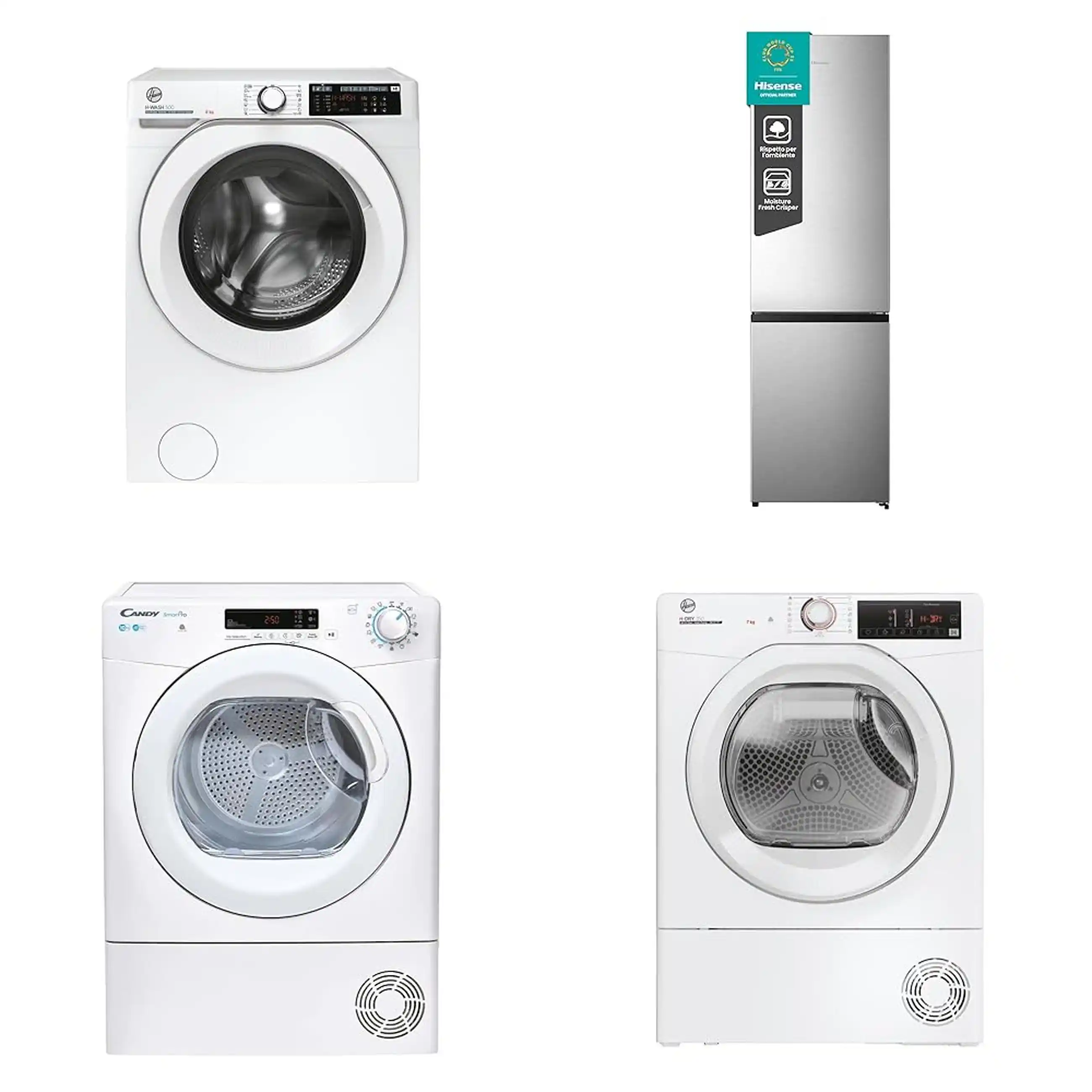 Image from Nel mondo delle offerte: 👀 Hoover H-WASH 500 Lavatrice 8 Kg, Libera Installazione 💶 *A 299,00...