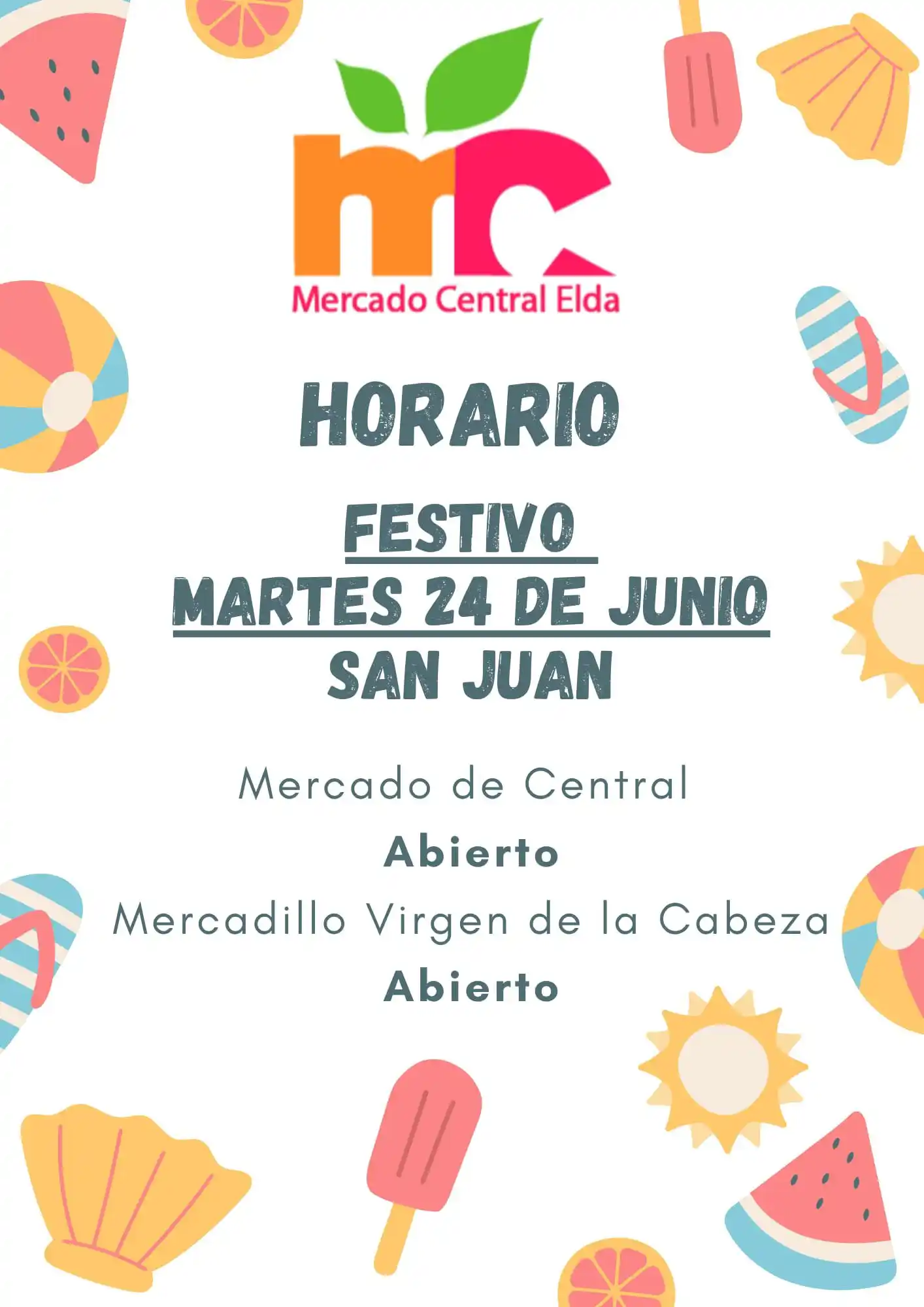 Image from Ayuntamiento de Elda : ℹ️ Os informamos que el próximo 24 de junio, por la festividad de San ...