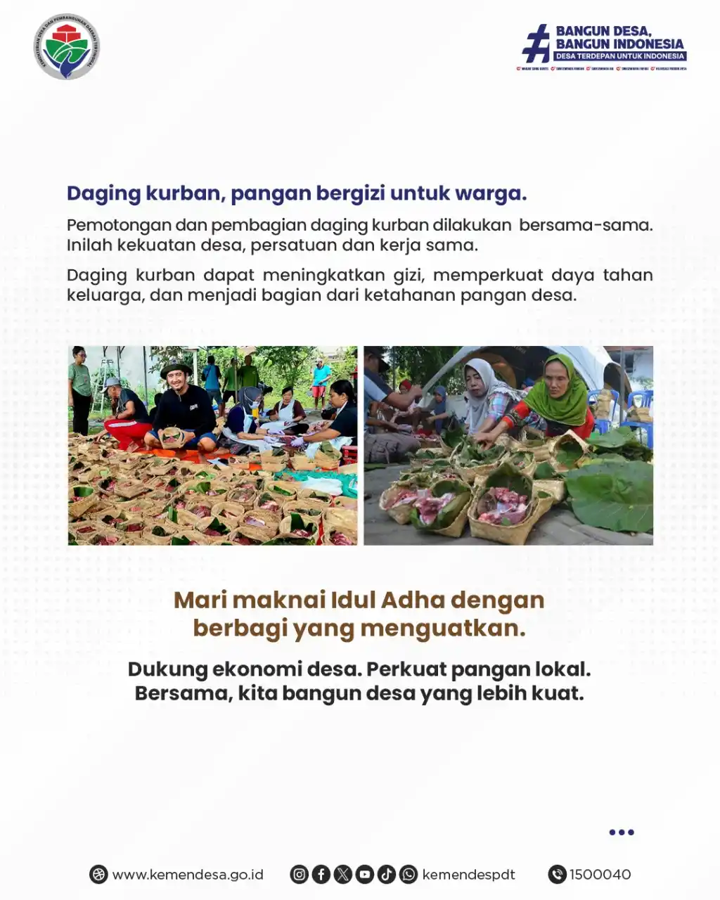 Image from KEMENDES PDT: Idul Adha bukan sekadar tentang berkurban, tetapi juga tentang kepedul...