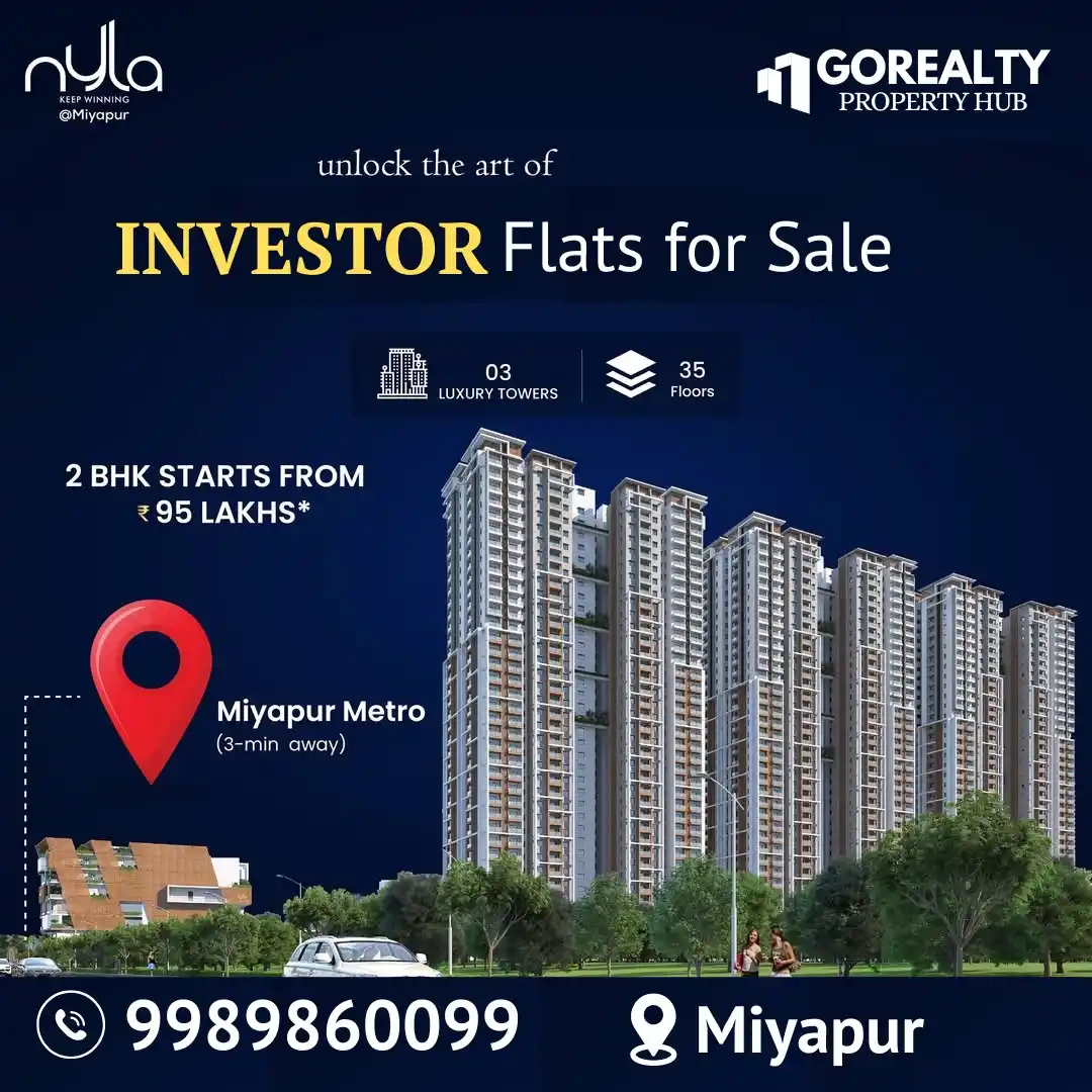 Image from GoRealty Property Hub Hyderabad | Leading Investment Destination!: *Investor 2BHK & 3BHK Flats Available for Sale @NYLA MIYAPUR* 👉 *Pro...