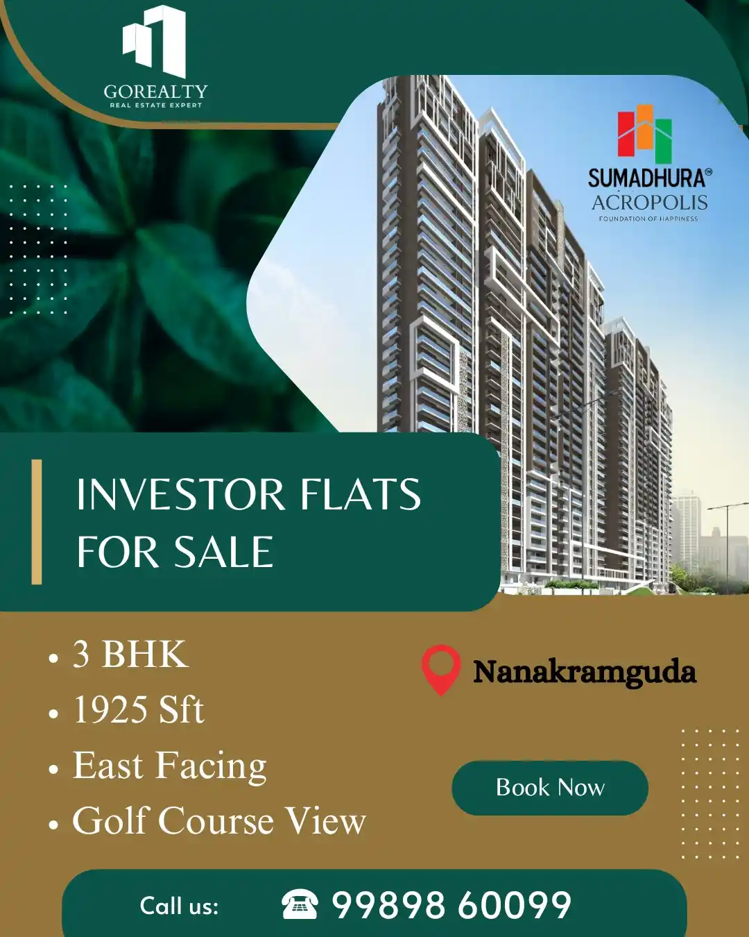 Image from GoRealty Property Hub Hyderabad | Leading Investment Destination!: *🏢 Investor 3 BHK Flats for Sale at Sumadhura Acropolis – Nanakramgud...