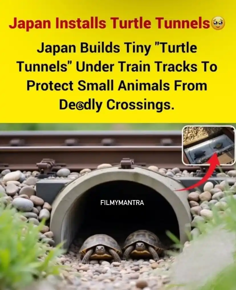 Image from Filmymantra: Japan builds tiny "turtle tunnels" under train tracks to protect small...