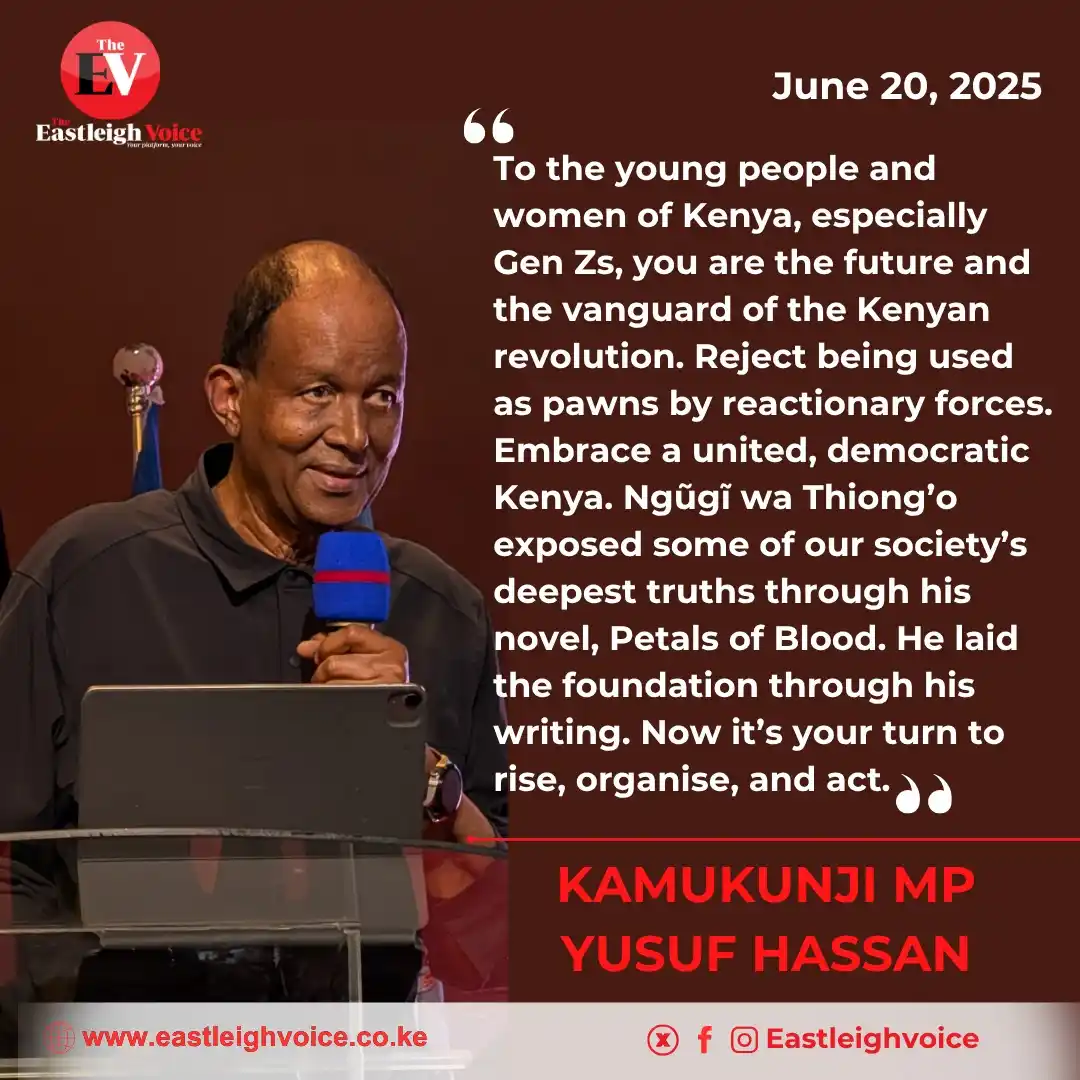 Image from Eastleigh Voice - eastleighvoice.co.ke: Kamukunji MP Yusuf Hassan urges Gen Z and women to lead Kenya’s transf...