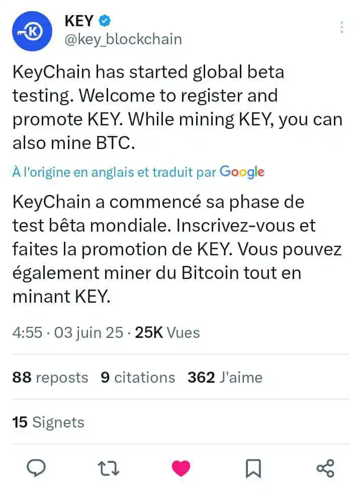 Image from 𝗖𝗥𝗬𝗣𝗧𝗢 & 𝗔𝗖𝗧𝗜𝗢𝗡𝗡𝗔𝗥𝗜𝗔𝗧 𝗙𝗢𝗥𝗘𝗩𝗘𝗥 🕊️💯: *🚨KEY, LE NOUVEAU MINAGE QUI EST LANCÉ DANS CE MOIS-CI❤️🏃‍♂️🚀✈️✈️✈️...
