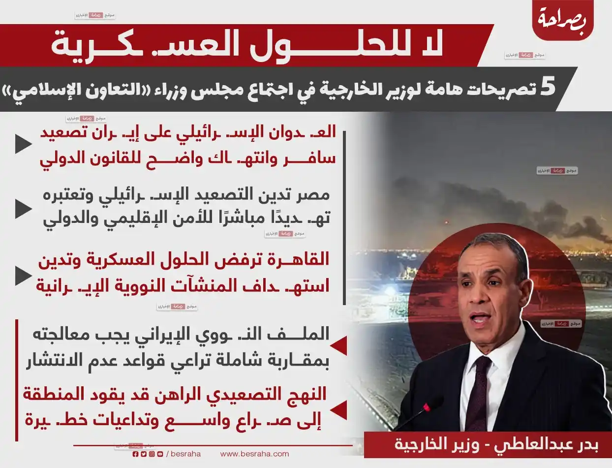 Image from موقع بصراحة: 🔴لا للحلول العسـ. ـكرية 5 تصريحات هامة لوزير الخارجية في اجتماع مجلس ...