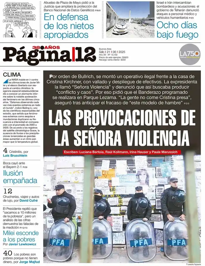 Image from Página|12: LAS PROVOCACIONES DE LA SEÑORA VIOLENCIA [https://bit.ly/3I5s1EW]  Por...