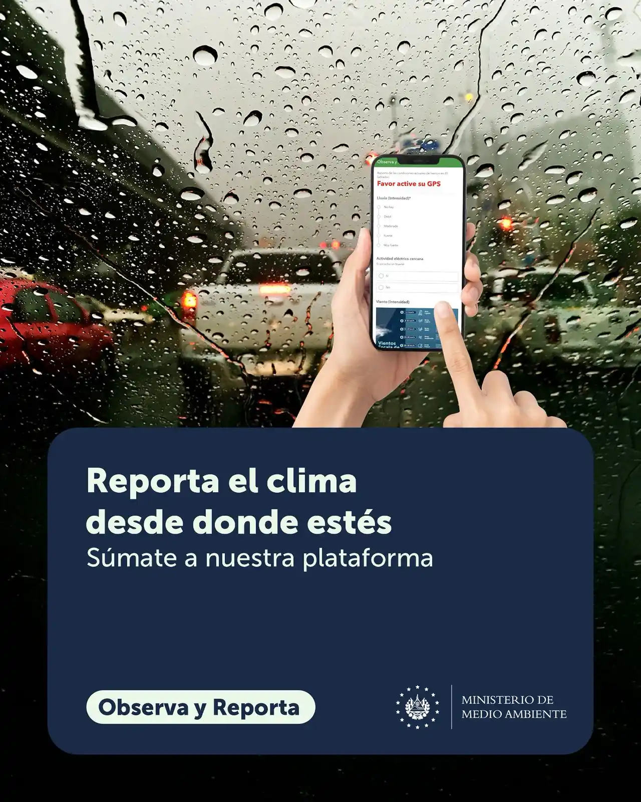 Image from Ministerio de Medio Ambiente El Salvador: Llueve en San Salvador y en diferentes puntos del país. 🌧️⛈️ Si ya l...