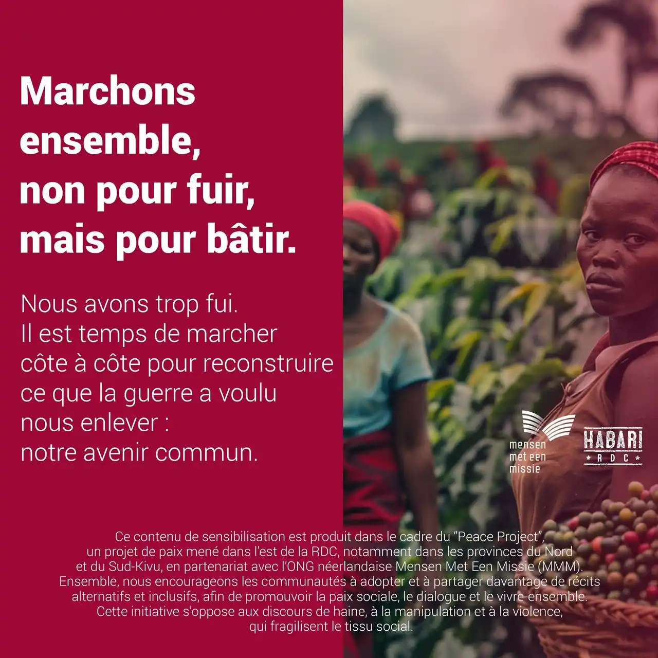 Image from Habari RDC: Marchons ensemble, non pour fuir, mais pour bâtir. Nous avons trop fui...