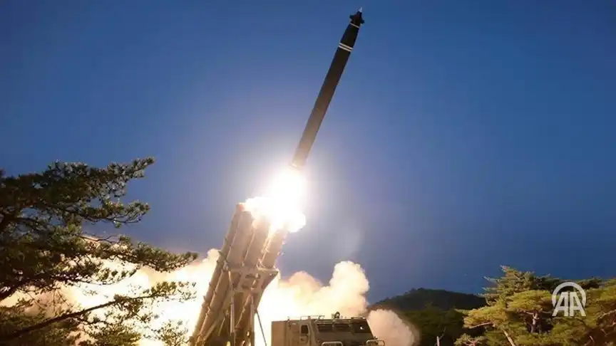 Image from Anadolu English: 🚀 North Korea fired 10 rockets near Pyongyang, just a day after US, S...