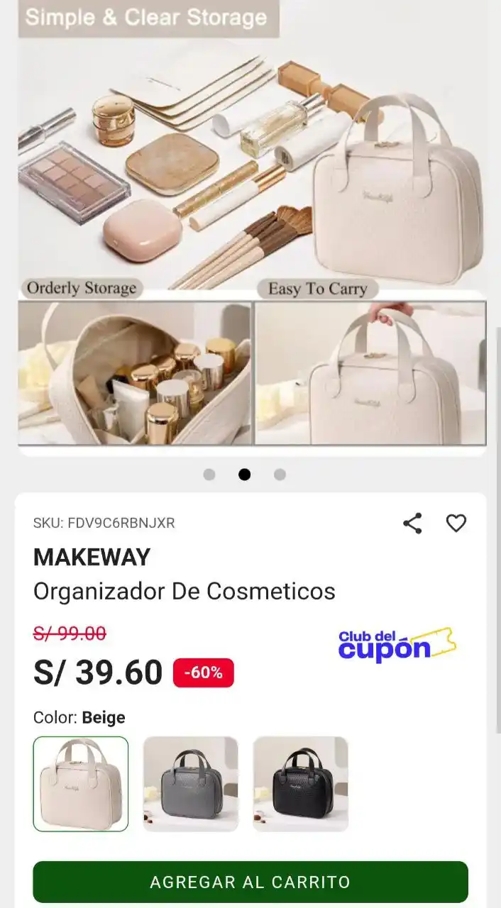 Image from Club del Cupón: 🔥 Oferta
 
 ✔️Organizador De Cosmeticos  ⛓‍💥https://platanitos.com/p...