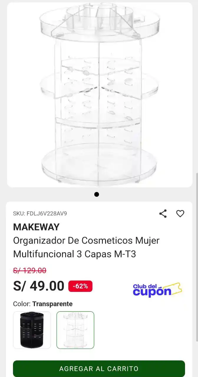 Image from Club del Cupón: 🔥 Oferta
 
 ✔️Organizador De Cosmeticos Mujer Multifuncional 3 Capas ...