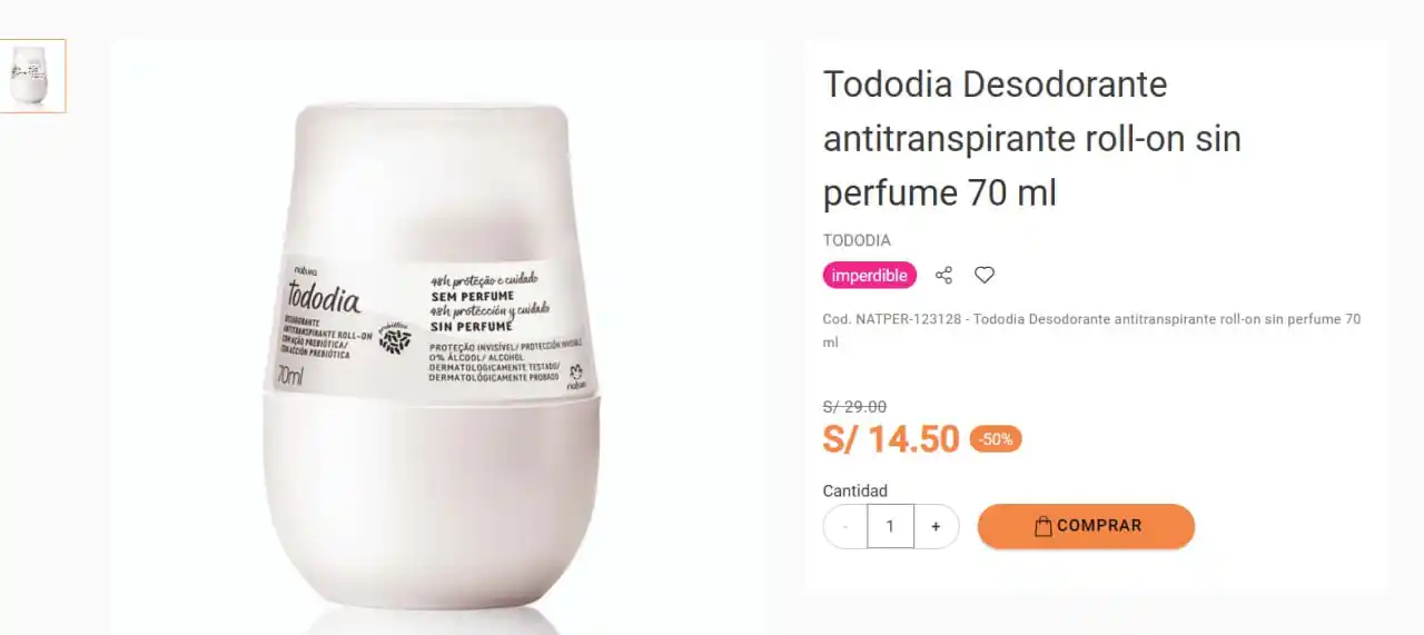 Image from Club del Cupón: 🔥 Oferta
✔️Tododia Desodorante antitranspirante roll-on sin perfum...