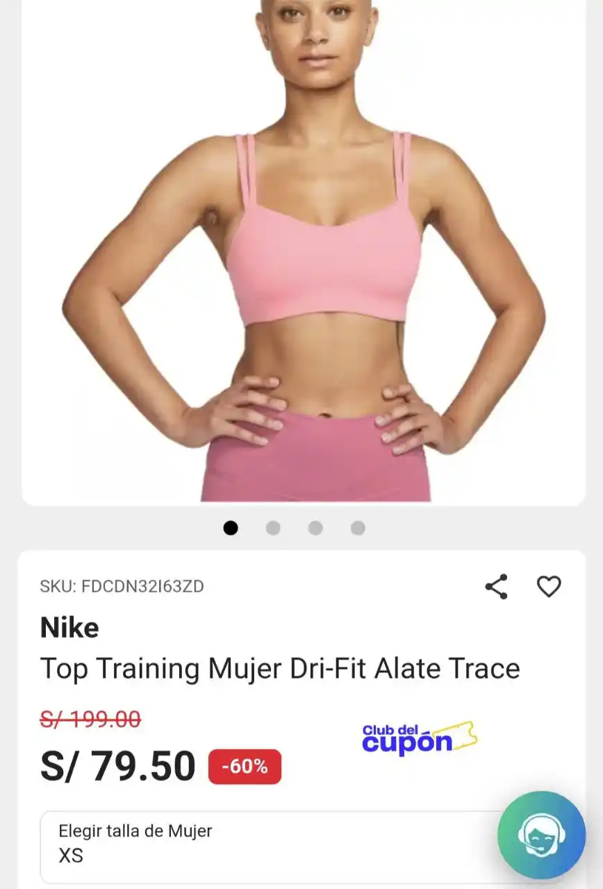Image from Club del Cupón: 🔥 Oferta
✔️Top Training Mujer Dri-Fit Alate Trace ⛓💥https://pla...
