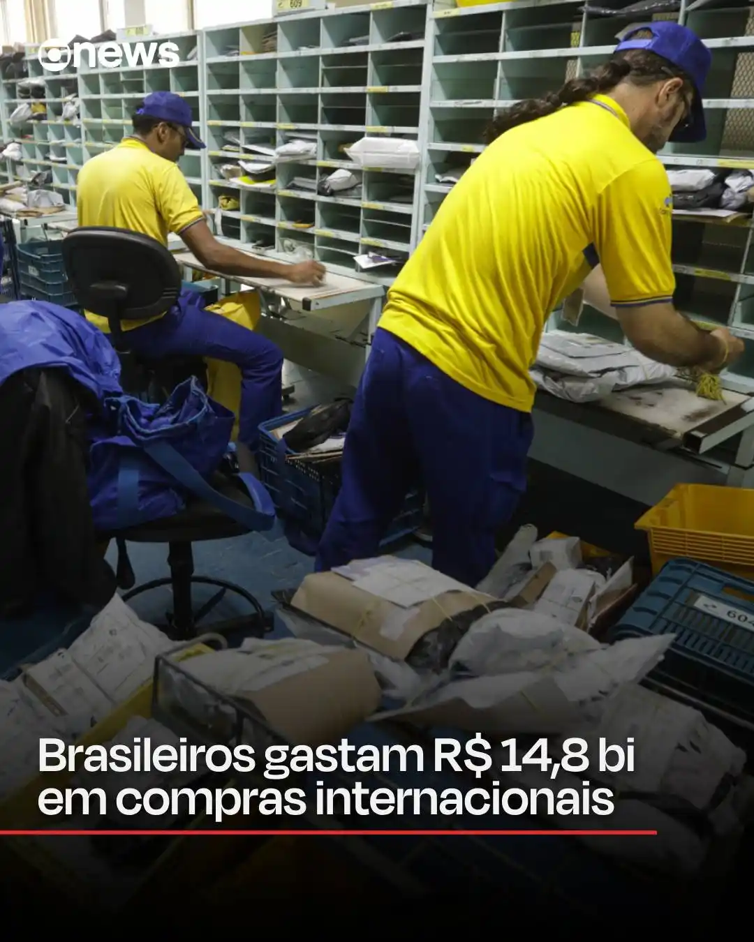 Image from GloboNews: Os brasileiros gastaram R$ 14,8 bilhões em cerca de 190 milhões encome...