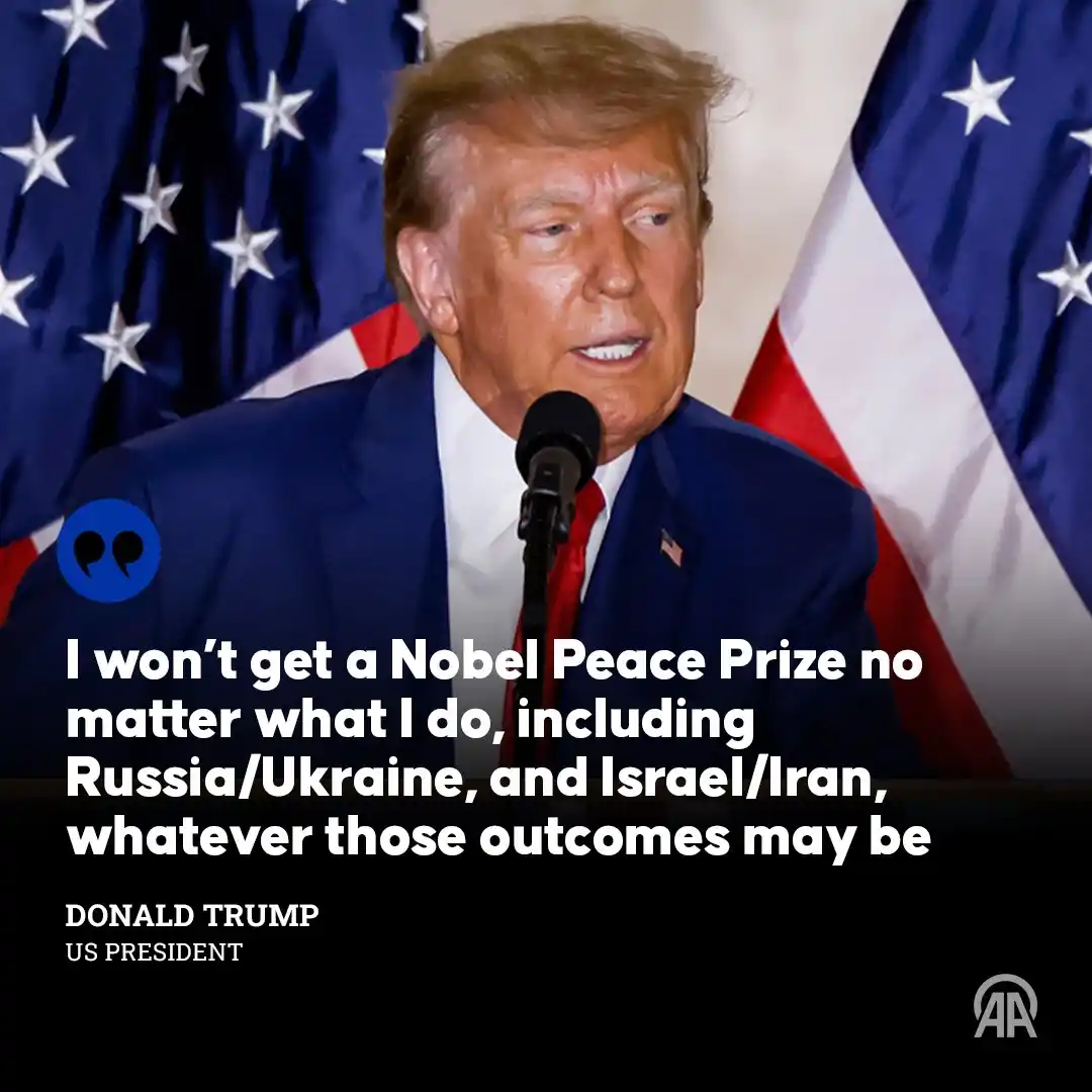 Image from Anadolu English: Pakistan recommends US President Trump for 2026 Nobel Peace Prize ⤵️  ...