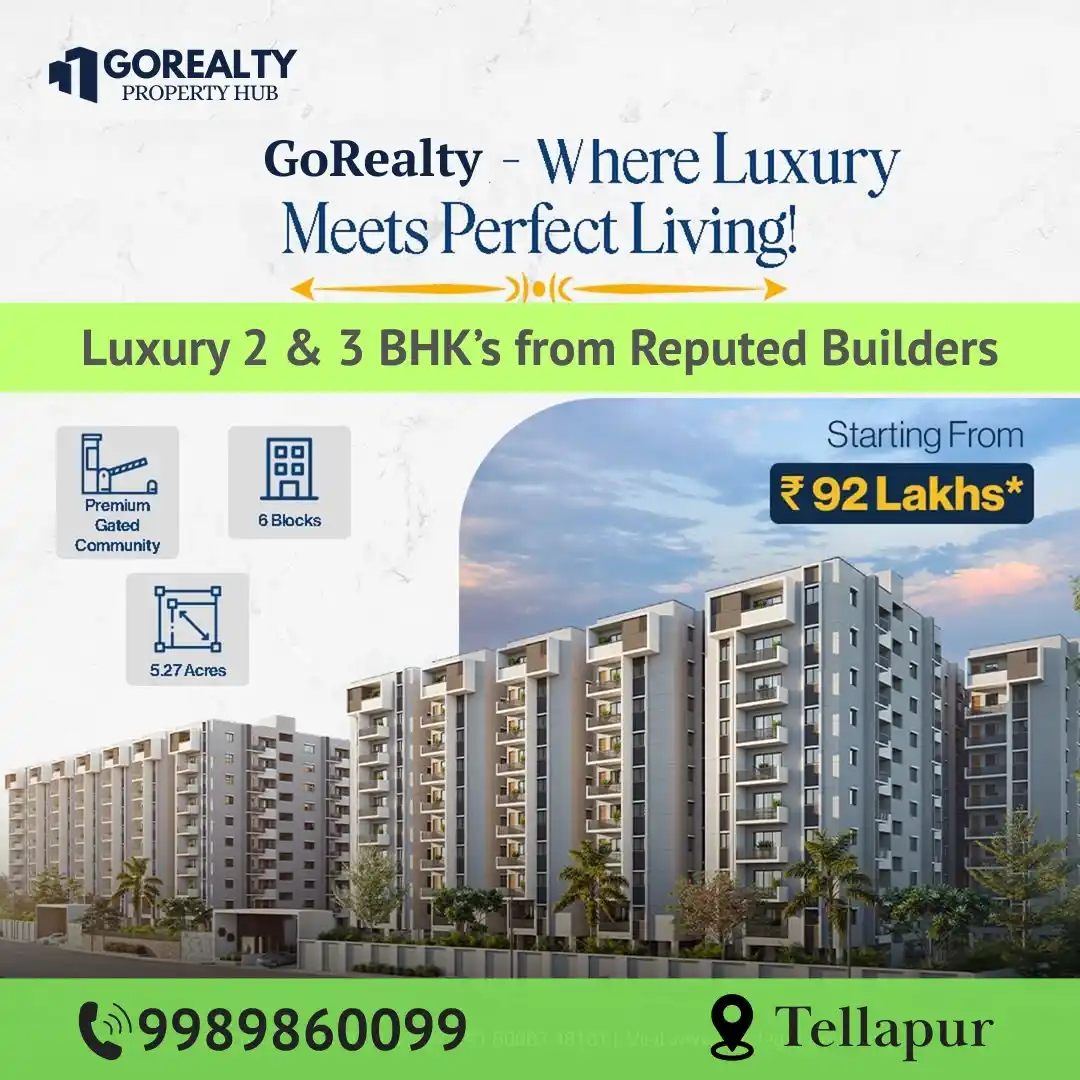 Image from GoRealty Property Hub Hyderabad | Leading Investment Destination!: *Premium 2 & 3 BHK luxury apartments from Reputed Builders.* Price st...