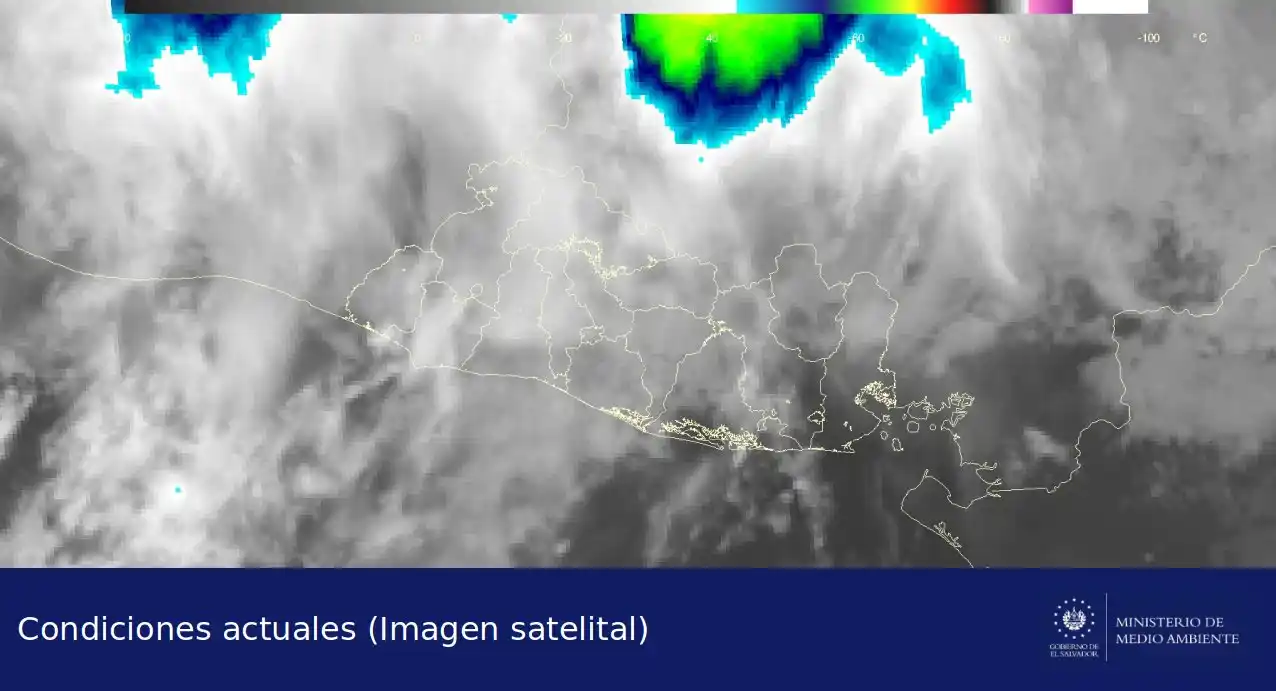 Image from Ministerio de Medio Ambiente El Salvador: Pronóstico de muy corto plazo. Válido de 6:00 a.m. a 12:00 m. del 20 d...