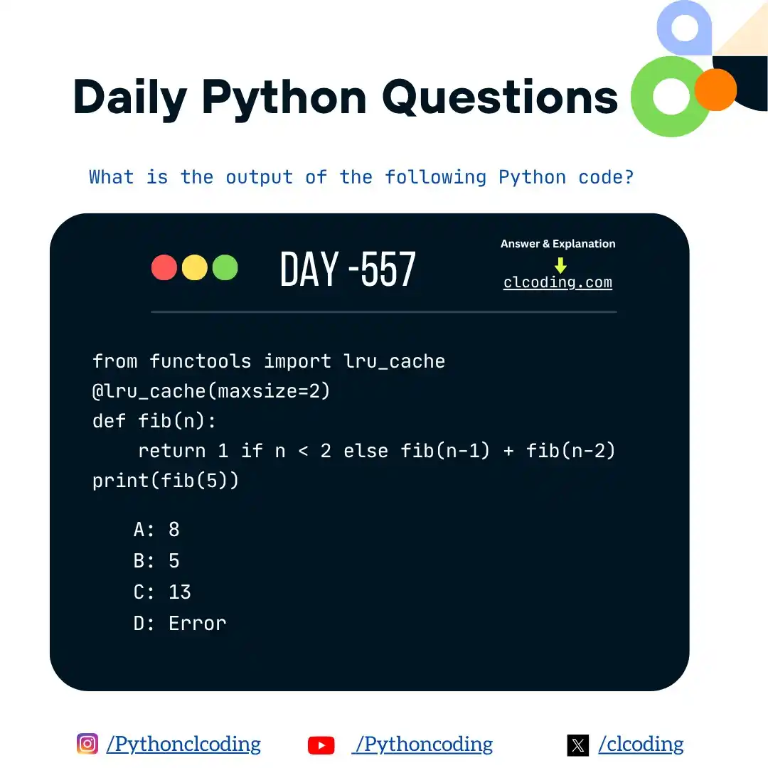 Image from Python Coding (CLCODING): Python Coding challenge - Day 557| What is the output of the following...