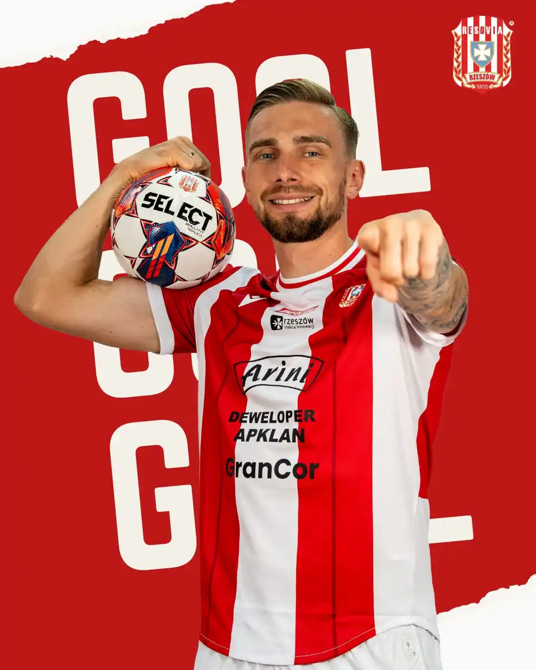 Image from Resovia Rzeszów: Radek Adamski po indywidualnej akcji na 2:2! ⚽ '79 <a class="text-blu...